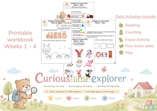 2 to 3 years Old Workbook - Weeks 1 to 4 (Digital product)