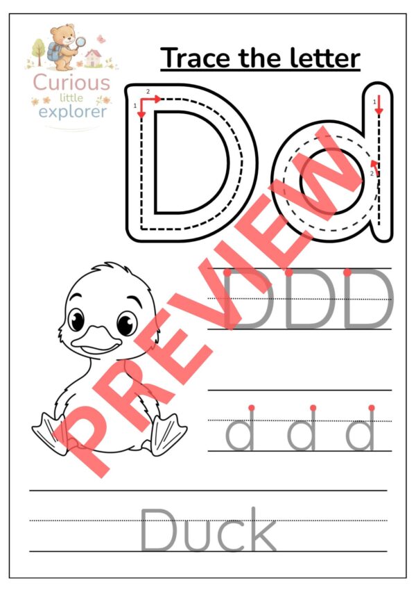 Trace the Letters A to Z - English
