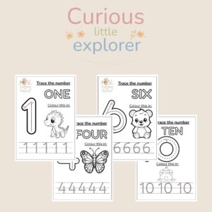 Trace the numbers 1 to 10 - English