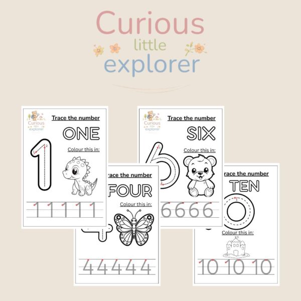 Trace the numbers 1 to 10 - English